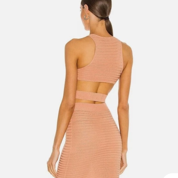 Michael Costello x REVOLVE Ambrose Blush Skirt & Cut Out Top Set NWT - Picture 2 of 6